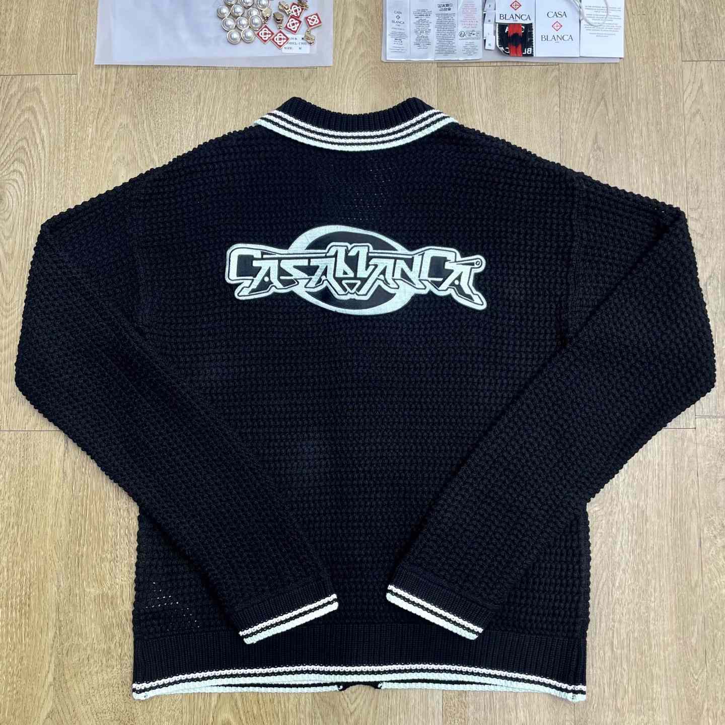 Casablanca Buttoned Ribbed Knit Cardigan   D0114 - EUR FASHION