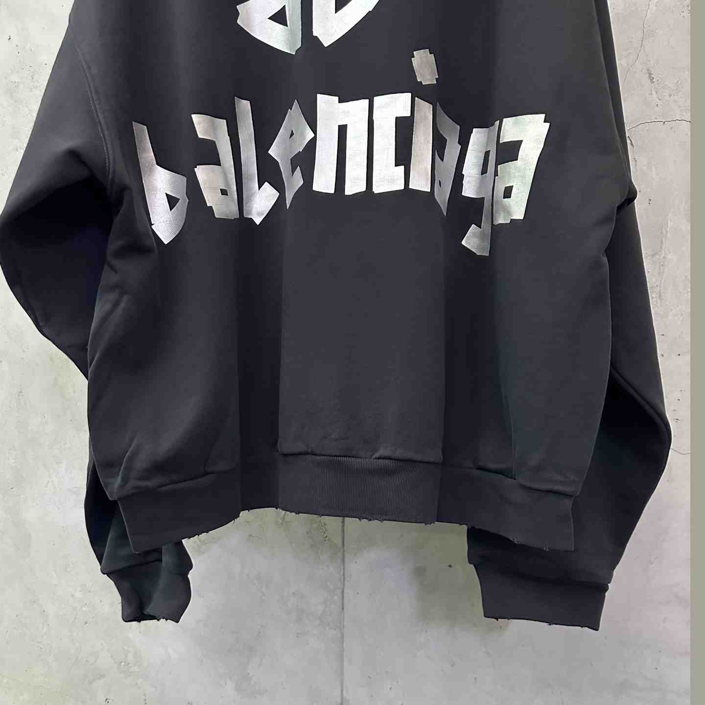 Balenciaga Tape Type Ripped Hoodie - EUR FASHION