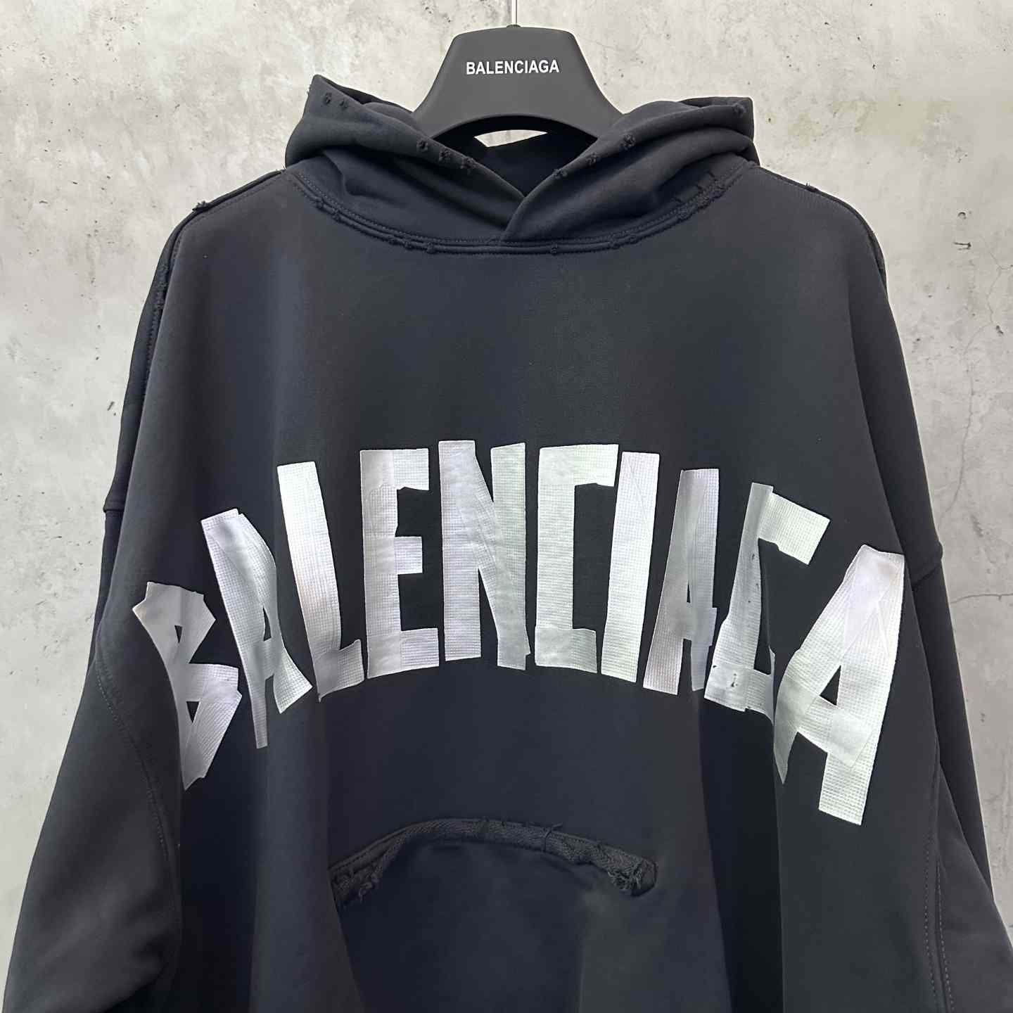 Balenciaga Tape Type Ripped Hoodie - EUR FASHION