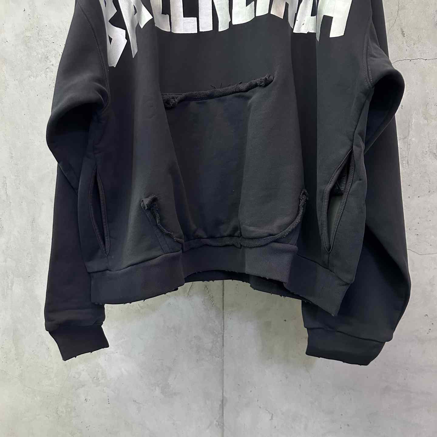 Balenciaga Tape Type Ripped Hoodie - EUR FASHION