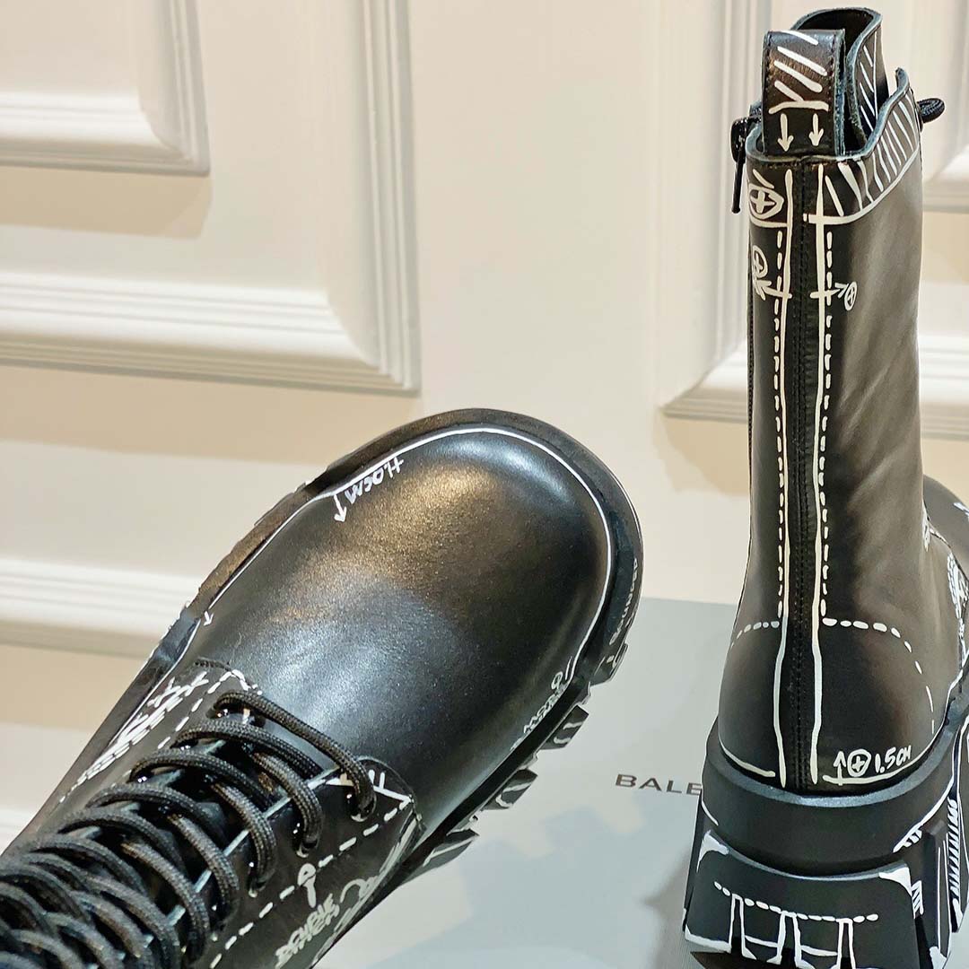 Balenciaga Bulldozer Lace-Up Boot In Black  - EUR FASHION