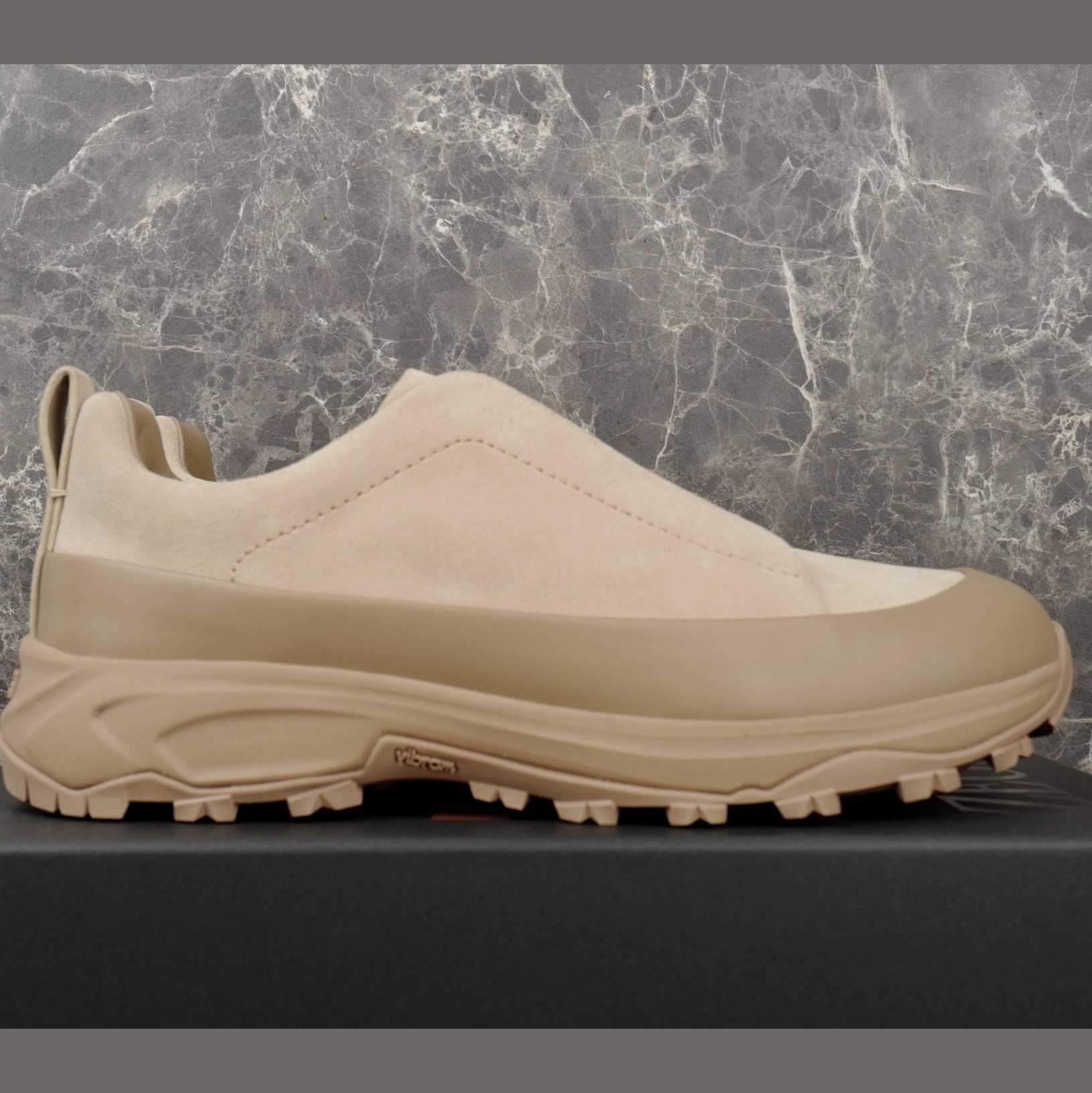 Zegna Light Taupe Leather and Suede Triple Stitch™ Monte Sneakers - EUR FASHION