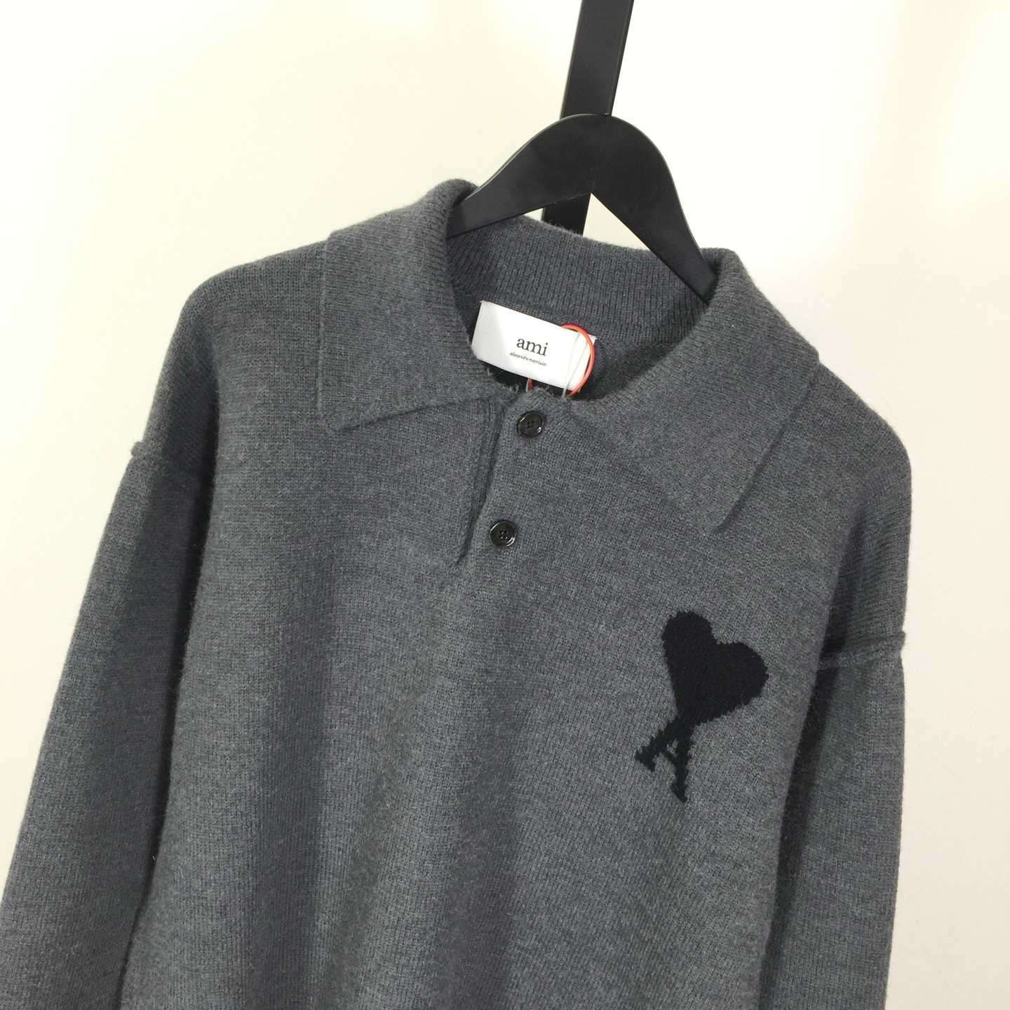 AMI Paris Ami De Coeur Wool Polo Shirt - EUR FASHION
