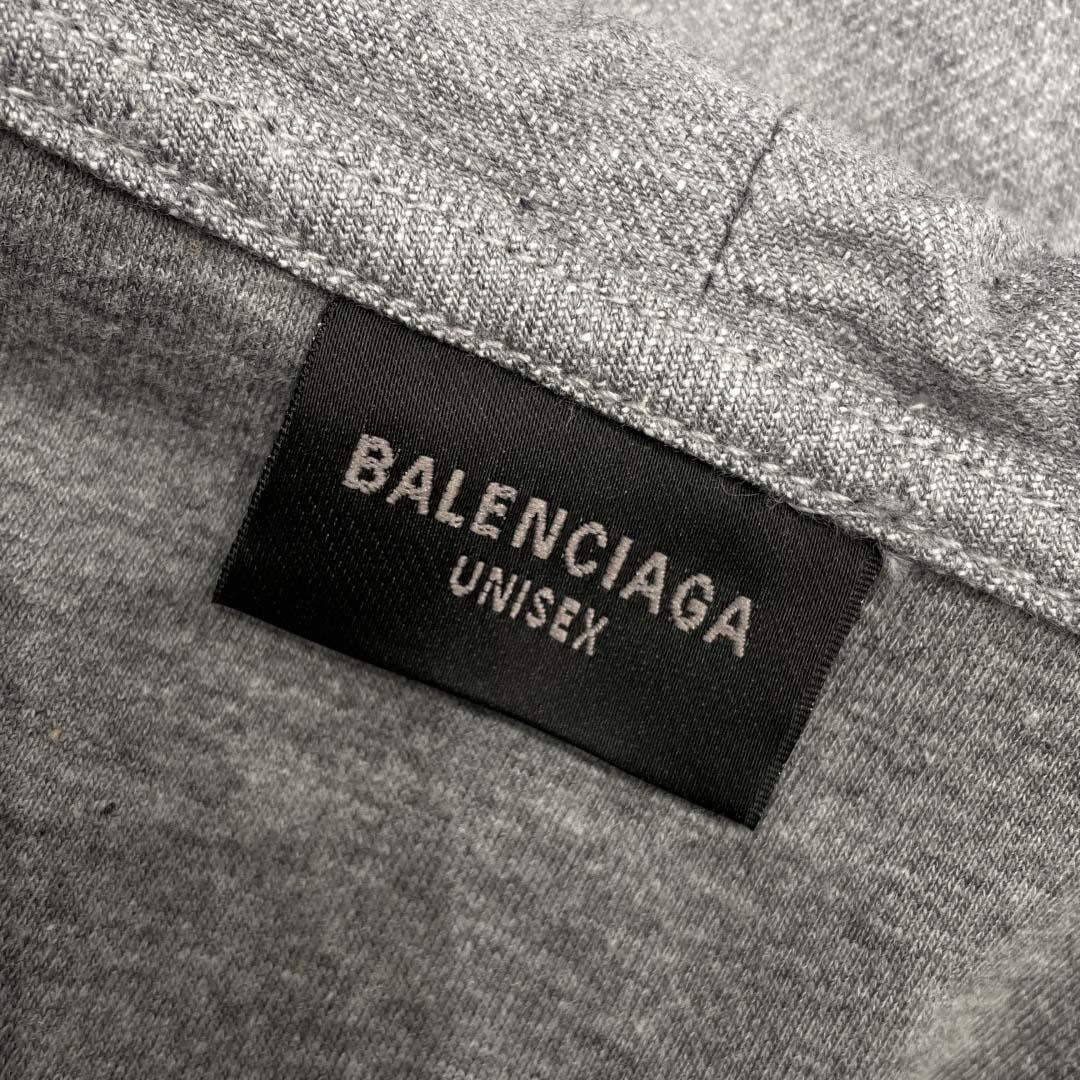 Balenciaga Men's Trompe L'œil Hoodie in Heather Grey - EUR FASHION