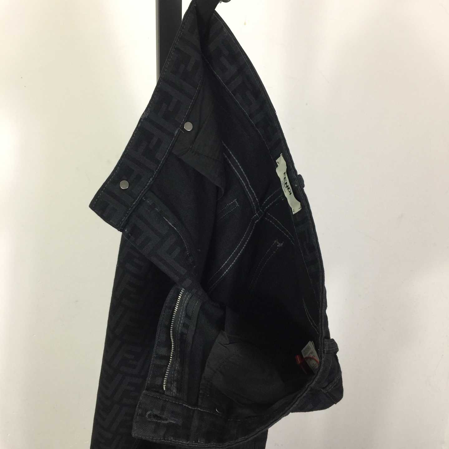 Fendi Black FF Denim Pants - EUR FASHION