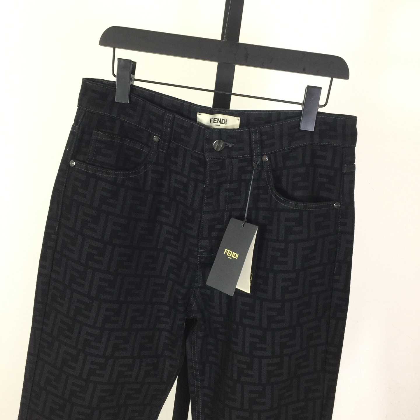 Fendi Black FF Denim Pants - EUR FASHION