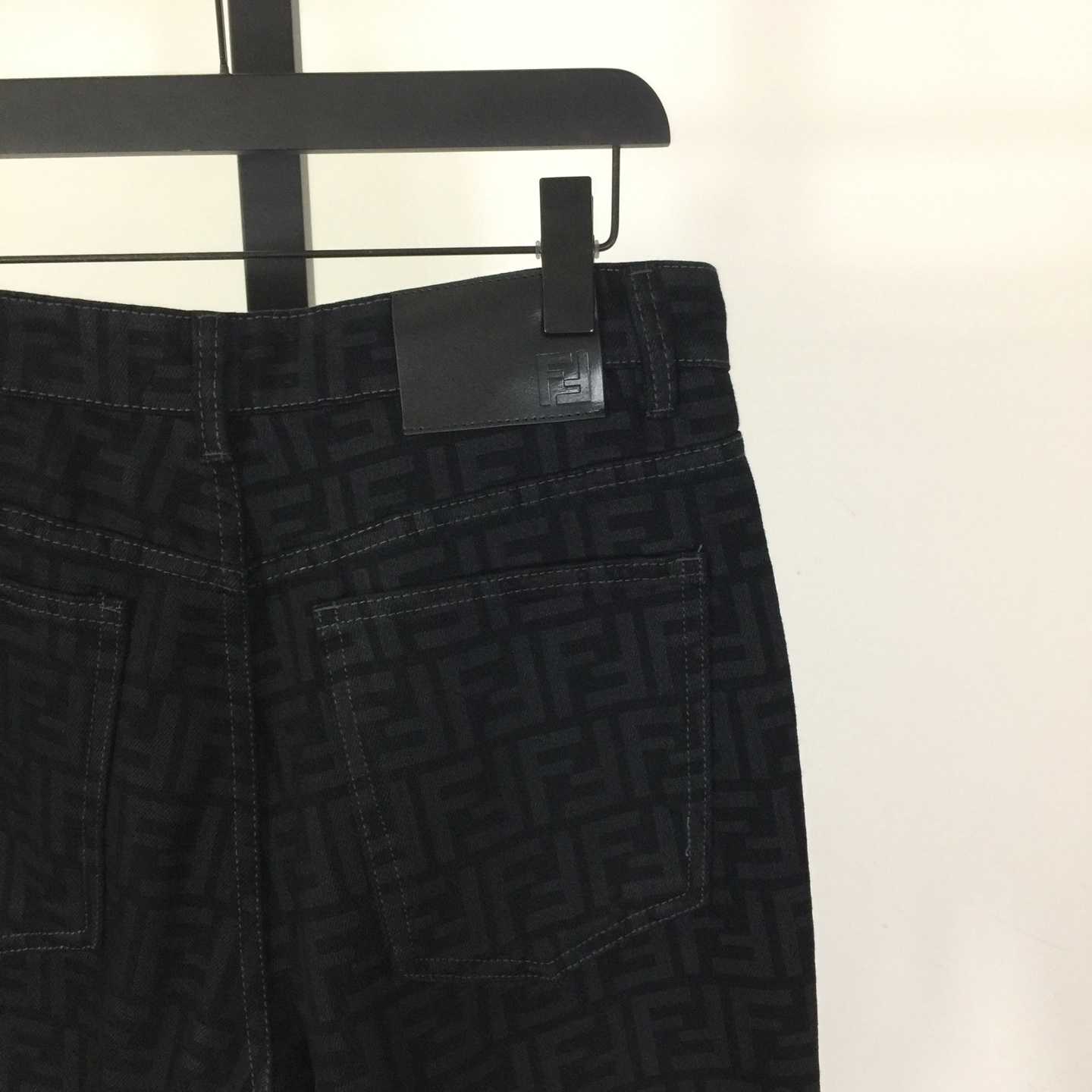 Fendi Black FF Denim Pants - EUR FASHION