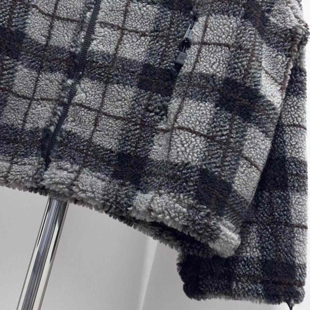 Miu Miu Checked Teddy Zipper Jacket - EUR FASHION