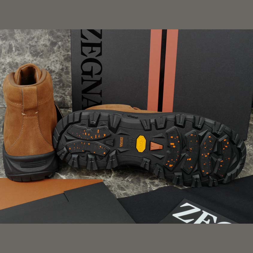 Zegna Dark Foliage Suede Triple Stitch™ Vetta Sneakers  - EUR FASHION