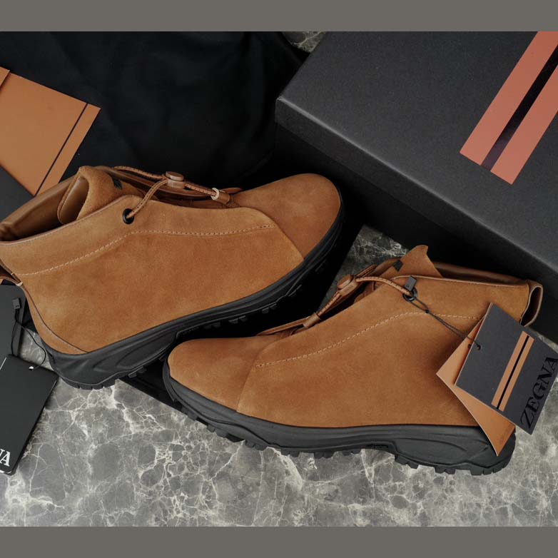 Zegna Dark Foliage Suede Triple Stitch™ Vetta Sneakers  - EUR FASHION