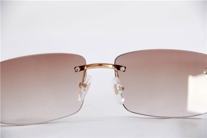 Cartier 3524012 Holz-Sonnenbrille mit großen Gläsern in Goldbraun - EUR FASHION