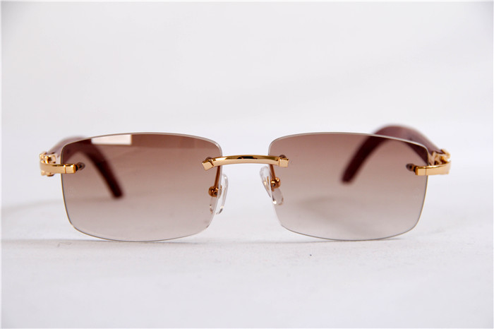 Cartier 3524012 Holz-Sonnenbrille mit großen Gläsern in Goldbraun - EUR FASHION