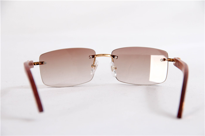 Cartier 3524012 Holz-Sonnenbrille mit großen Gläsern in Goldbraun - EUR FASHION