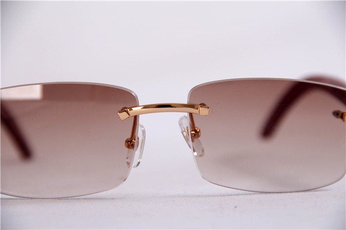 Cartier 3524012 Holz-Sonnenbrille mit großen Gläsern in Goldbraun - EUR FASHION