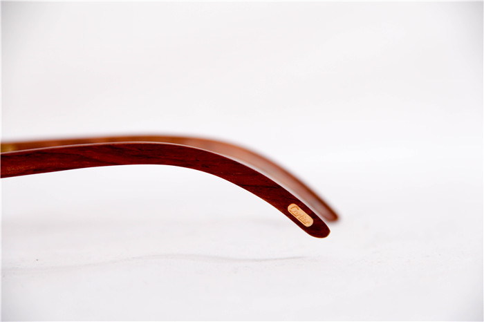 Cartier 3524012 Holz-Sonnenbrille mit großen Gläsern in Goldbraun - EUR FASHION