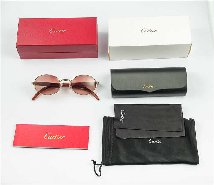 Cartier 7550178 55-22 Holzsonnenbrille in Goldbraun - EUR FASHION