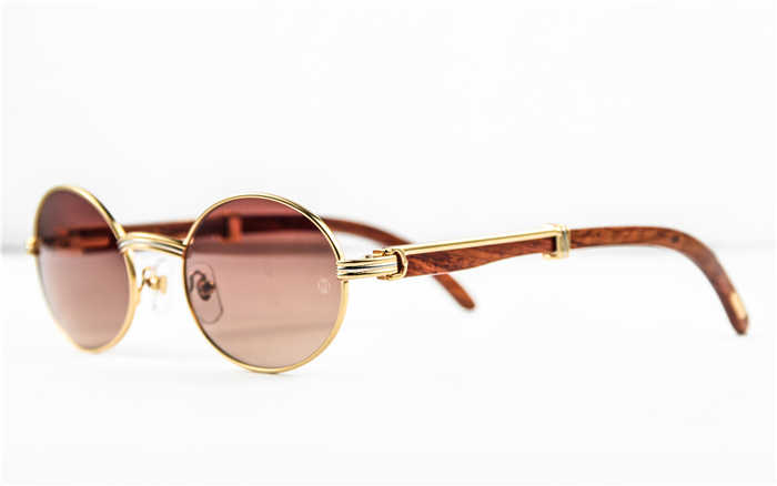 Cartier 7550178 55-22 Holzsonnenbrille in Goldbraun - EUR FASHION