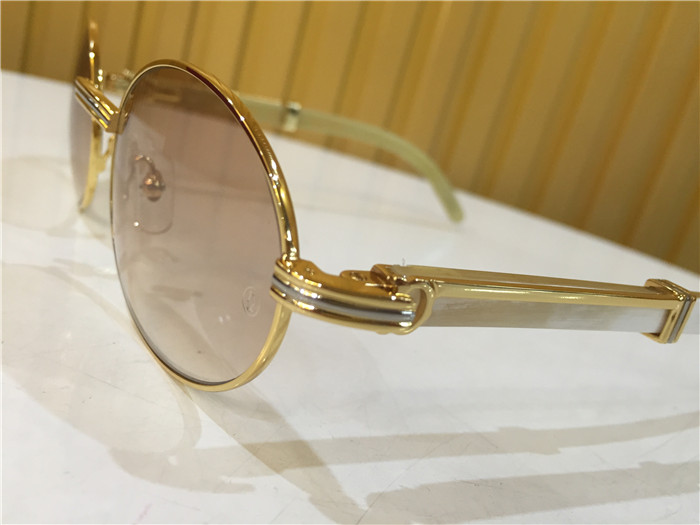 Cartier 7550178 55-22 White Curve Cattle Horn Sonnenbrille in Goldbraun - EUR FASHION