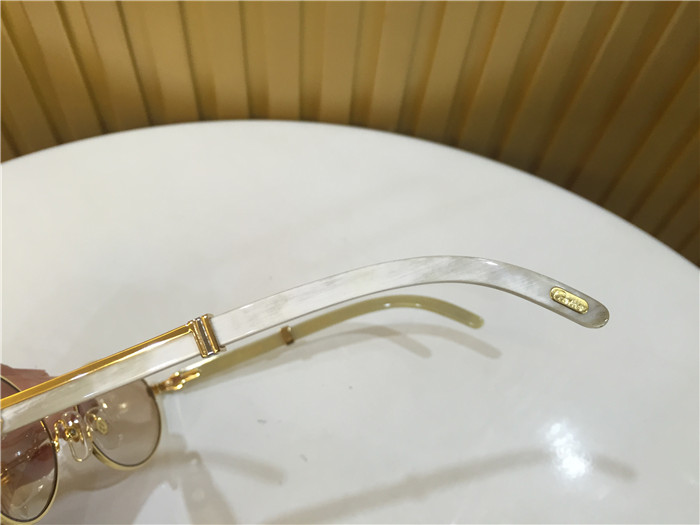 Cartier 7550178 55-22 White Curve Cattle Horn Sonnenbrille in Goldbraun - EUR FASHION