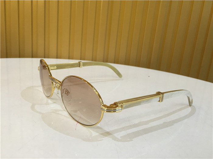 Cartier 7550178 55-22 White Curve Cattle Horn Sonnenbrille in Goldbraun - EUR FASHION