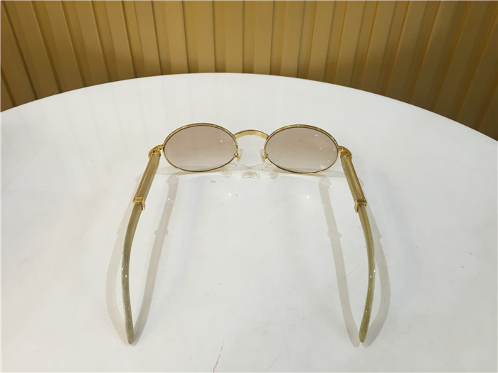 Cartier 7550178 55-22 White Curve Cattle Horn Sonnenbrille in Goldbraun - EUR FASHION