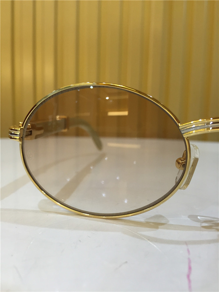 Cartier 7550178 55-22 White Curve Cattle Horn Sonnenbrille in Goldbraun - EUR FASHION