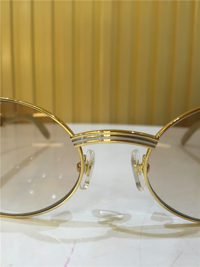 Cartier 7550178 55-22 White Curve Cattle Horn Sonnenbrille in Goldbraun - EUR FASHION