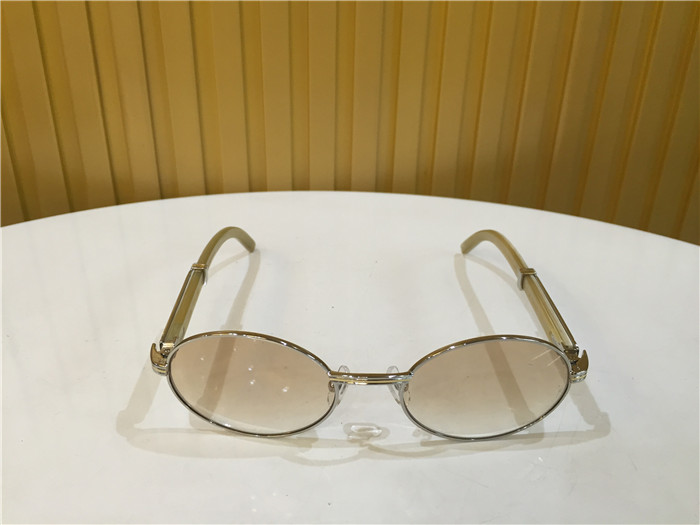 Cartier 7550178 55-22 White Curve Cattle Horn Sonnenbrille in Silberbraun - EUR FASHION