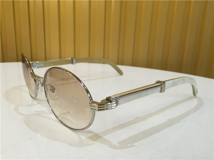 Cartier 7550178 55-22 White Curve Cattle Horn Sonnenbrille in Silberbraun - EUR FASHION