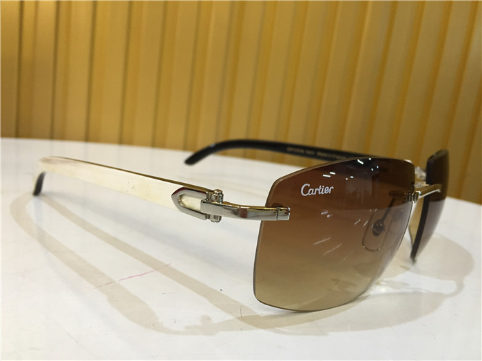 Cartier 4189705 White Mix Black Buffalo Sonnenbrille in Silber - EUR FASHION
