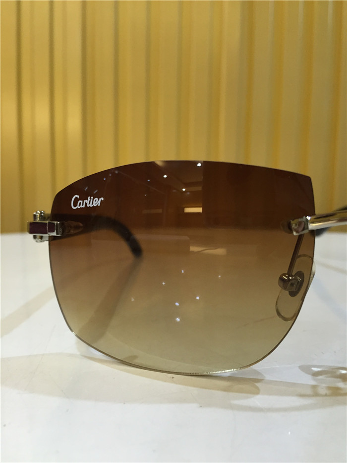Cartier 4189705 White Mix Black Buffalo Sonnenbrille in Silber - EUR FASHION