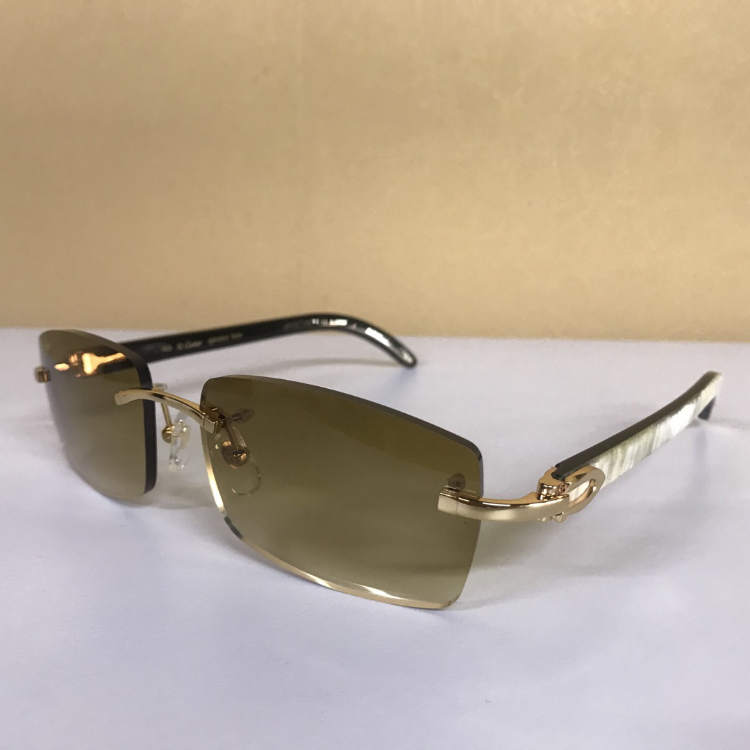 Cartier 3524012 White Mix Black Buffalo Brillen in Gold - EUR FASHION