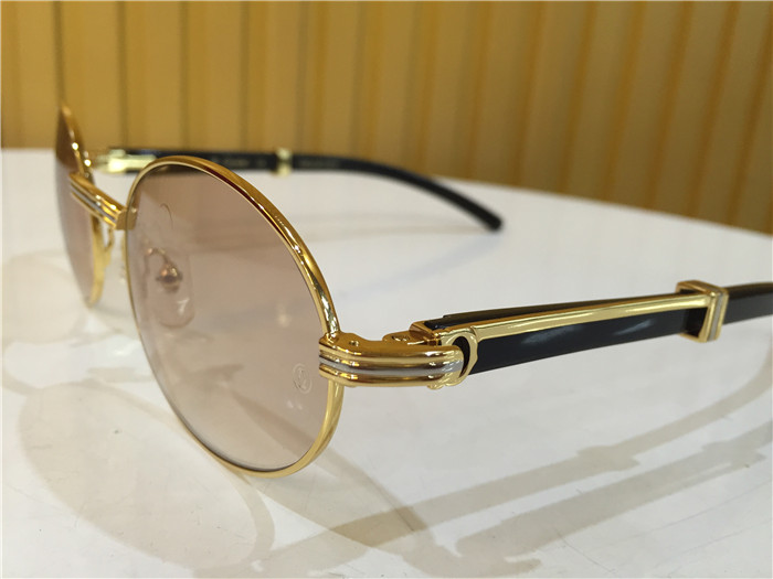 Cartier 7550178 55-22 Black Curve Cattle Horn Sonnenbrille in Goldbraun - EUR FASHION