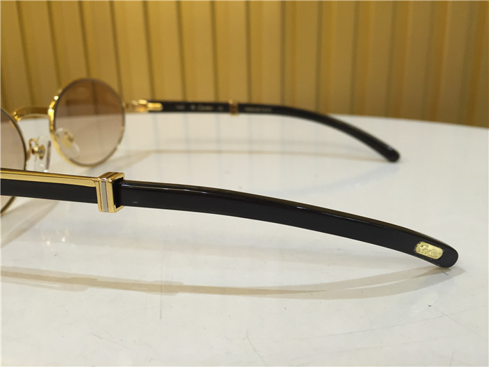 Cartier 7550178 55-22 Black Curve Cattle Horn Sonnenbrille in Goldbraun - EUR FASHION