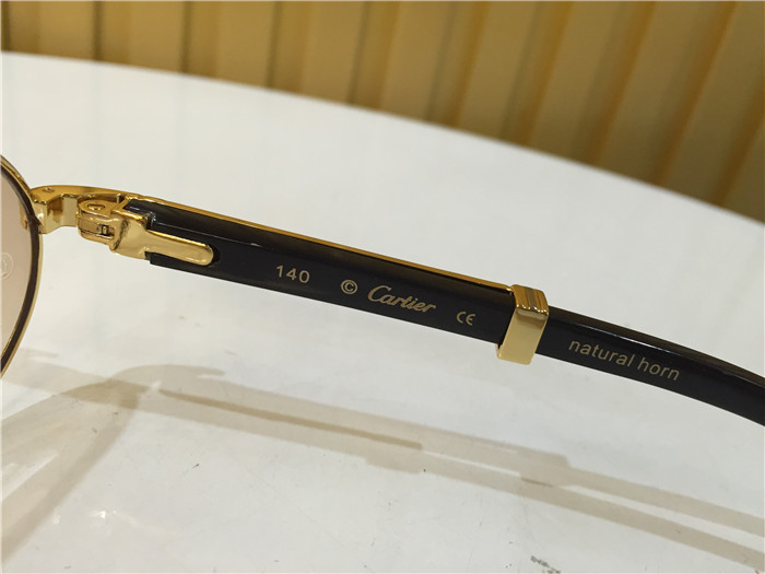 Cartier 7550178 55-22 Black Curve Cattle Horn Sonnenbrille in Goldbraun - EUR FASHION