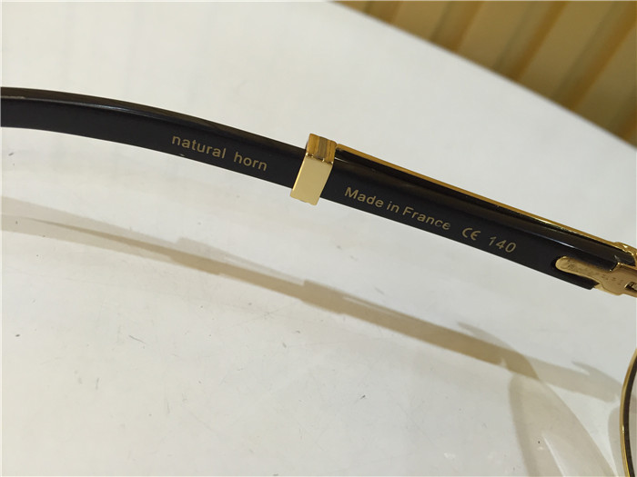 Cartier 7550178 55-22 Black Curve Cattle Horn Sonnenbrille in Goldbraun - EUR FASHION