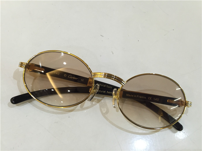 Cartier 7550178 55-22 Black Curve Cattle Horn Sonnenbrille in Goldbraun - EUR FASHION