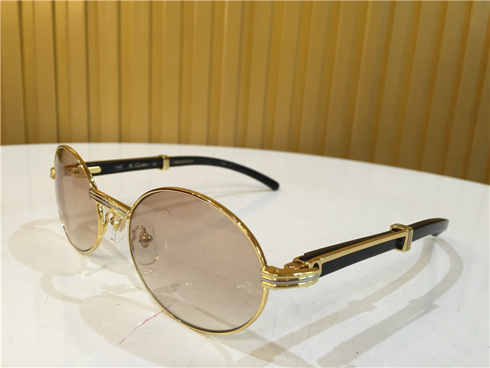 Cartier 7550178 55-22 Black Curve Cattle Horn Sonnenbrille in Goldbraun - EUR FASHION