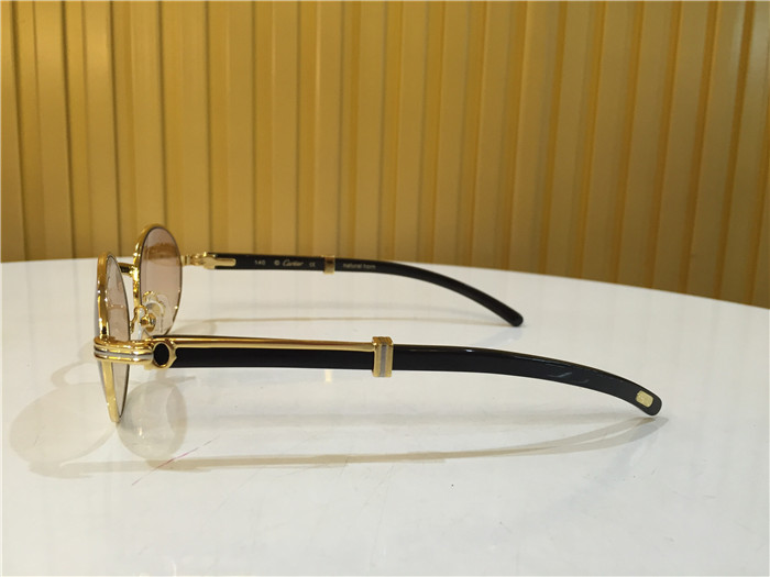 Cartier 7550178 55-22 Black Curve Cattle Horn Sonnenbrille in Goldbraun - EUR FASHION