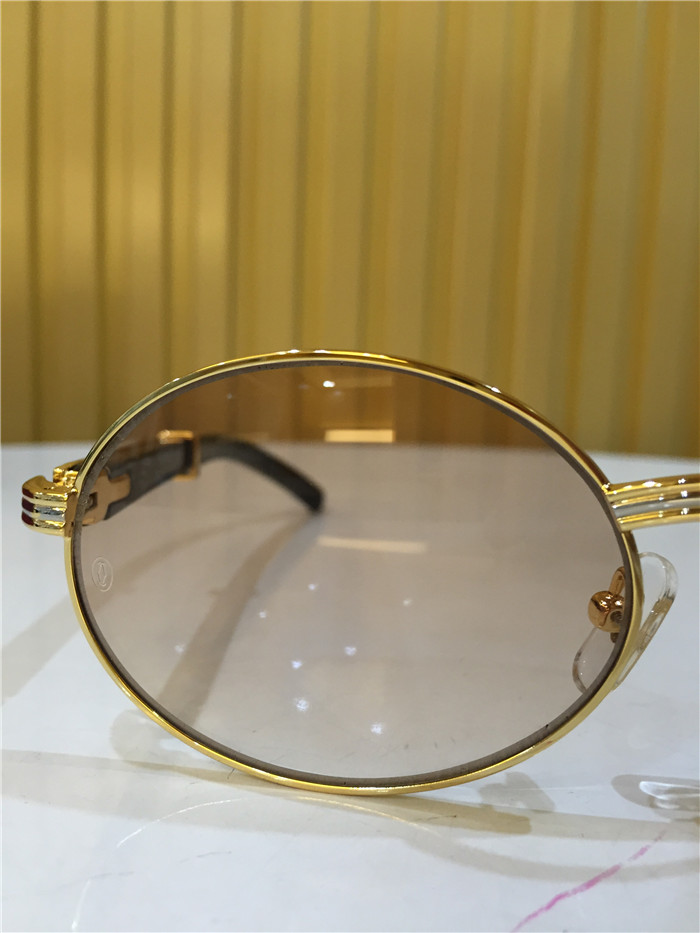 Cartier 7550178 55-22 Black Curve Cattle Horn Sonnenbrille in Goldbraun - EUR FASHION