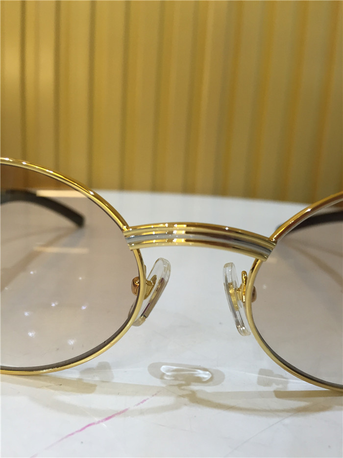 Cartier 7550178 55-22 Black Curve Cattle Horn Sonnenbrille in Goldbraun - EUR FASHION