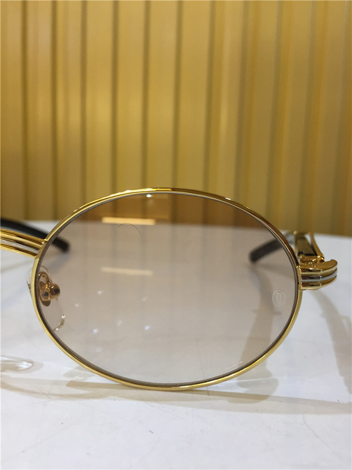 Cartier 7550178 55-22 Black Curve Cattle Horn Sonnenbrille in Goldbraun - EUR FASHION