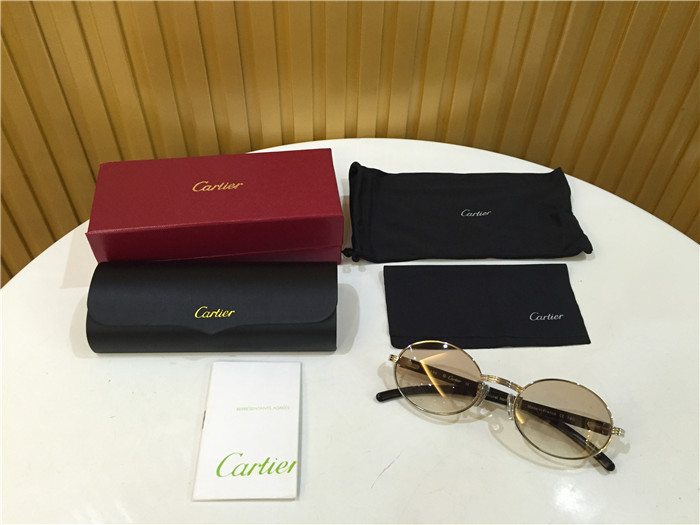 Cartier 7550178 55-22 Black Curve Cattle Horn Sonnenbrille in Silberbraun - EUR FASHION