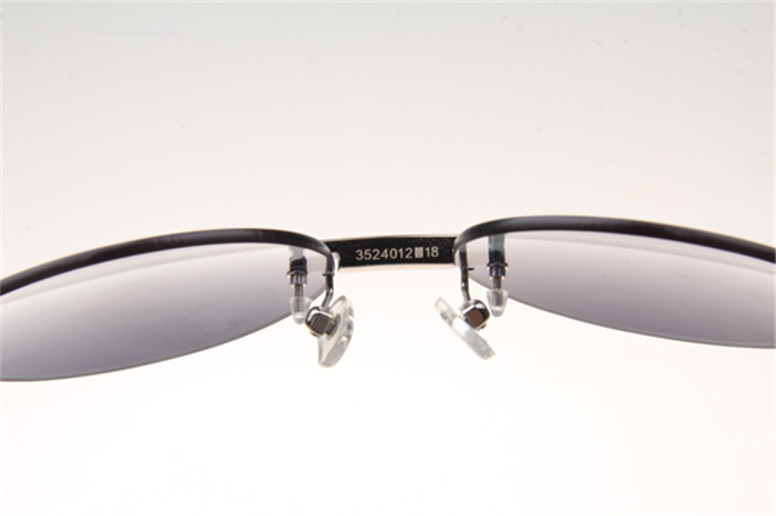 Cartier 3524012 Diamond White Buffalo Sonnenbrille in Silber mit grau verlaufenden runden Gläsern - EUR FASHION