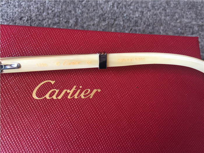 Cartier 7550178 57-22 White Curve Cattle Horn Sonnenbrille in Goldbraun - EUR FASHION