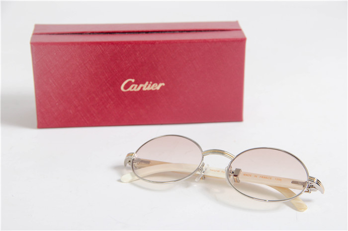 Cartier 7550178 57-22 White Curve Cattle Horn Sonnenbrille in Goldbraun - EUR FASHION