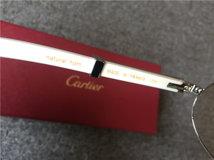 Cartier 7550178 57-22 White Curve Cattle Horn Sonnenbrille in Goldbraun - EUR FASHION