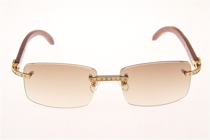 Cartier 3524012 Diamond Wood Sonnenbrille in Gold mit braunen Verlaufsgläsern - EUR FASHION