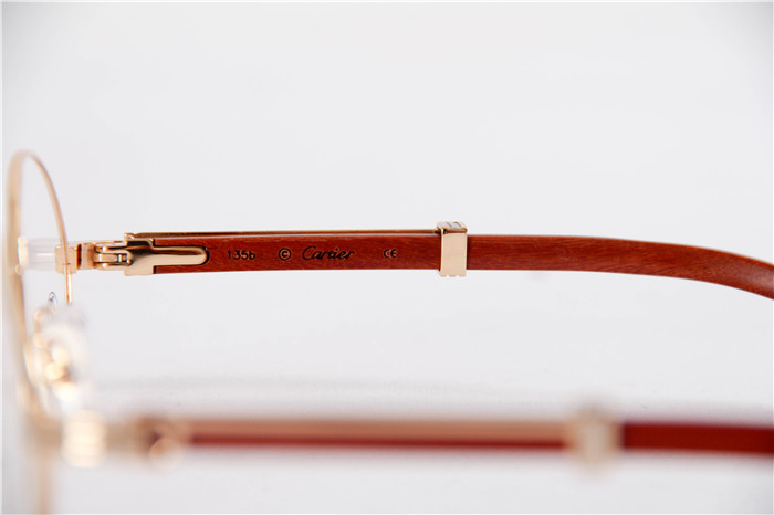 Cartier 7550178 55-22 Sandale Holzbrille in Gold - EUR FASHION