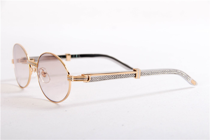 Cartier 7550178 55-22 Diamond Silver Curve Edelstahl-Sonnenbrille in Goldbraun - EUR FASHION